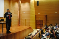 El profesor Jos Luis Garca Delgado, durante la conferencia.