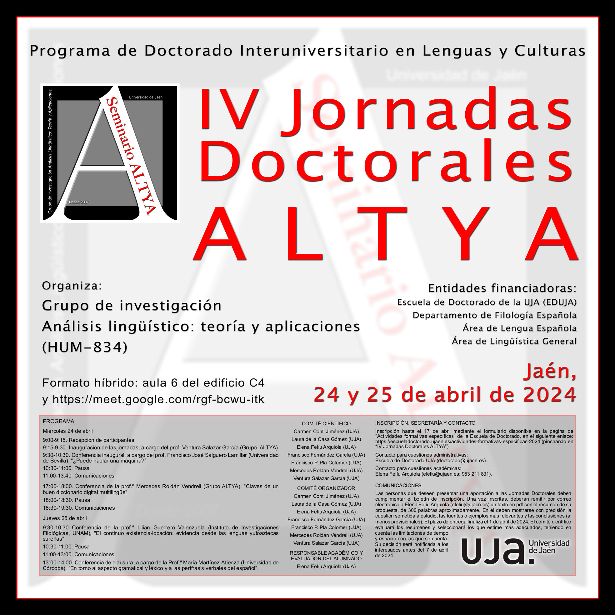 Cartel Jornadas ALTYA 2024 mod