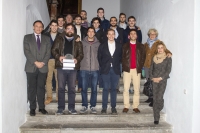 Foto de grupo de la representacin de la Universidad de Crdoba, encabezada por el rector, en el acto