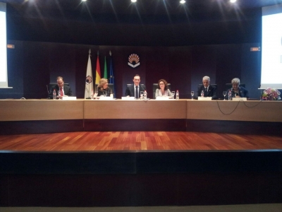 Presidencia del acto. De izq a dcha Blas Snchez, Julieta Mrida, Jose Carlos Gmez, Isabel Baena, Jose Juan Aguilar y Maria Jos Porro