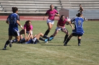 Un momento del choque entre los equipos femeninos de Barcelona y A Corua