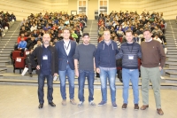 Organizadores del 'Security High School', en el aula magna del aulario Averroes de la Universidad de Crdoba