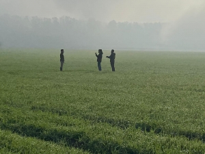 Personal del Grupo Operativo Cereal - Agua durante trabajo de campo